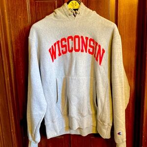 Wisconsin University Champion Hoodie Gray